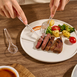 Clear Plastic Cutlery Sets & Spoons & Forks - Weddings & Birthdays - Jolly Chef - JOLLYCHEF