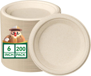 Natural Brown Compostable Plates - Family Gatherings & Picnics - Jolly Chef