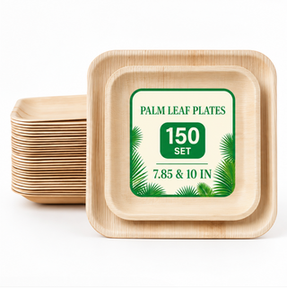Multi-Size Square Palm Leaf Plate Collection | Eco-Friendly Plates for Catering & Events | 100% Natural & BPA-Free