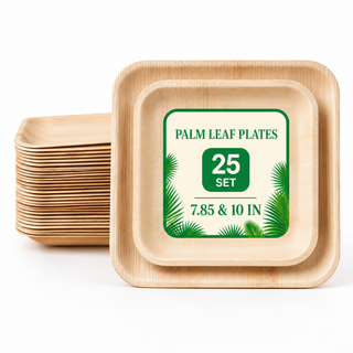 Multi-Size Square Palm Leaf Plate Collection | Eco-Friendly Plates for Catering & Events | 100% Natural & BPA-Free