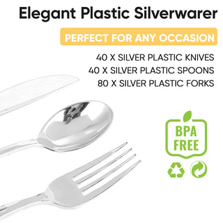 Shiny Silver Plastic Silverware - Weddings & Parties - FOCUSLINE - JOLLYCHEF