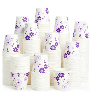 3oz Purple Floral Bathroom Cups - Party & Travel - JOLLY PARTY - JOLLYCHEF