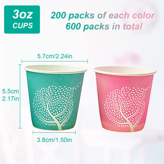 3oz 3 Color Tree Pattern Paper Dessert Cups - Party & Picnic - LITOPAK - JOLLYCHEF