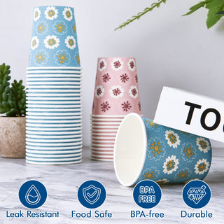 5oz Blue & Pink Floral Pattern Paper Dessert Cups - Cupcake & Party - TV TOPVALUE - JOLLYCHEF