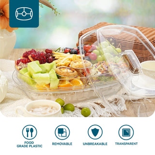 4 - Compartment Condiment Tray with Lid - Family Gatherings & Outdoor BBQs – Luckore - JOLLYCHEF