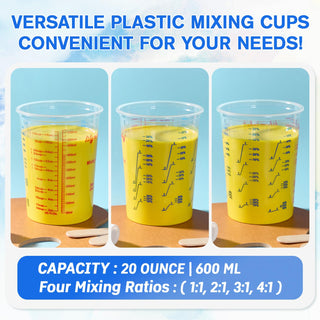 20oz/32oz Clear Plastic Measuring Cups with Stirrers - Kitchen & DIY Projects - Lilymicky - JOLLYCHEF