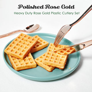 Rose Gold Plastic Knives, Forks & Spoons - Catering & Wedding - FOCUSLINE - JOLLYCHEF