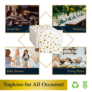 3 - Ply Solid Gold Cocktail Napkins – Weddings & Parties – Vplus - JOLLYCHEF
