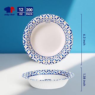 12/16/20oz Bulk Paper Bowls | Disposable Bowls for Steak, Pasta, Salad | Soak-Proof | Restaurant Supply