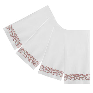 1 - Ply White and Rose Gold Pattern Linen - Feel Disposable Hand Towels - Weddings & Kitchens – FOCUSLINE - JOLLYCHEF