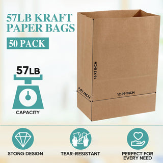 8lb/ 57lb Kraft Paper Paper Lunch Bags - Lunches & Grocery Shopping - MUCHII - JOLLYCHEF