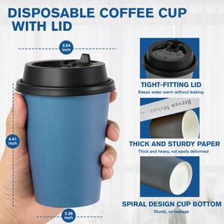 Multiple Size Blue, Gray Paper Coffee Cups Sets - Office & Cafe - LITOPAK - JOLLYCHEF