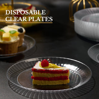 7in/ 10in Clear Plastic Plates for Weddings & Birthday Parties - FOCUSLINE - JOLLYCHEF