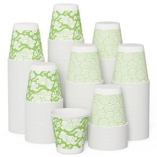 3oz Green Cloud Pattern Versatile Small Paper Cups - Bathroom & Mouthwash - Jolly Chef