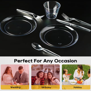 7in /10in Clear Plastic Plates - Wedding & Birthday Party - FOCUSLINE - JOLLYCHEF