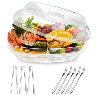 4 - Compartment Condiment Tray with Lid - Family Gatherings & Outdoor BBQs – Luckore - JOLLYCHEF