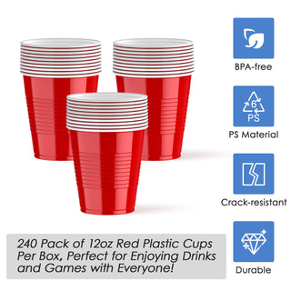 12oz/ 16oz Red Anti - Slip Plastic Beer Cups - Party & Game - Lilymicky - JOLLYCHEF