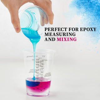 8oz Clear  Plastic Measuring Cups with Stirrers - Baking & Paint Mixing - Lilymicky - JOLLYCHEF
