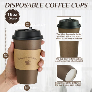Multiple Size Brown Paper Coffee Cups Sets - Office & Party - LITOPAK - JOLLYCHEF