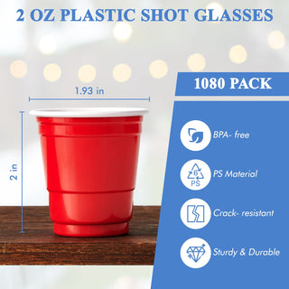 2oz Red Plastic Dessert Cups - Picnics & Party - Lilymicky - JOLLYCHEF