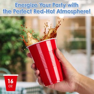 12oz/ 16oz Red Anti - Slip Plastic Beer Cups - Party & Game - Lilymicky - JOLLYCHEF