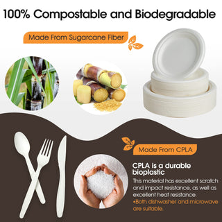 Natural Compostable Plate Set - Camping & Picnics - FOCUSLINE - JOLLYCHEF