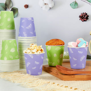 5oz Purple & Green Versatile Paper Dessert Cups - Party & Home Use - LITOPAK - JOLLYCHEF