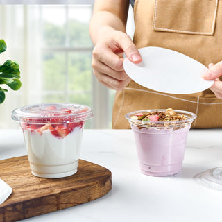 9oz/12oz/16oz/20oz Disposable Clear Plastic cups with Lid and Straw - Party & Picnic Use - Jolly Chef - JOLLYCHEF