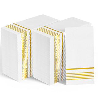 2 Ply Gold Striped Pattern Classic Paper Napkins - Party & Wedding - Jolly Chef - JOLLYCHEF