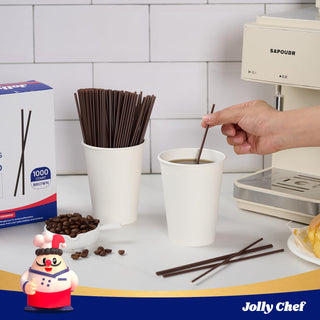7 in Brown Plastic Stir Sticks - Cocktail & Coffee - Jolly Chef - JOLLYCHEF