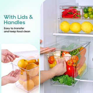 6 Pack / 8 Pack Clear Stackable Plastic Storage Containers - Kitchen & Fridge Organization - MUCHII - JOLLYCHEF