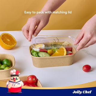 Brown Microwavable Round Kraft Paper Soup Containers with Clear Lids - Hot Soup & Storing Food - JOLLY CHEF - JOLLYCHEF
