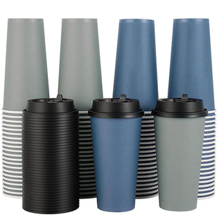 Multiple Size Blue, Gray Paper Coffee Cups Sets - Office & Cafe - LITOPAK - JOLLYCHEF