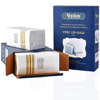 1 - Ply Silver Striped Pattern Disposable Hand Towels - Guestrooms & Restaurants – Vplus - JOLLYCHEF