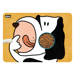 Artist-Designed Absorbent Non-Slip Pet Feeding Mat - Waterproof & Easy Clean Dog Food Mat - Home & Travel - Miyoky