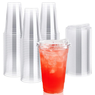 Gobelets en plastique en vrac de plusieurs tailles | Récipients à boissons pour café glacé, smoothies, bubble tea | PET | Fournitures pour restaurants