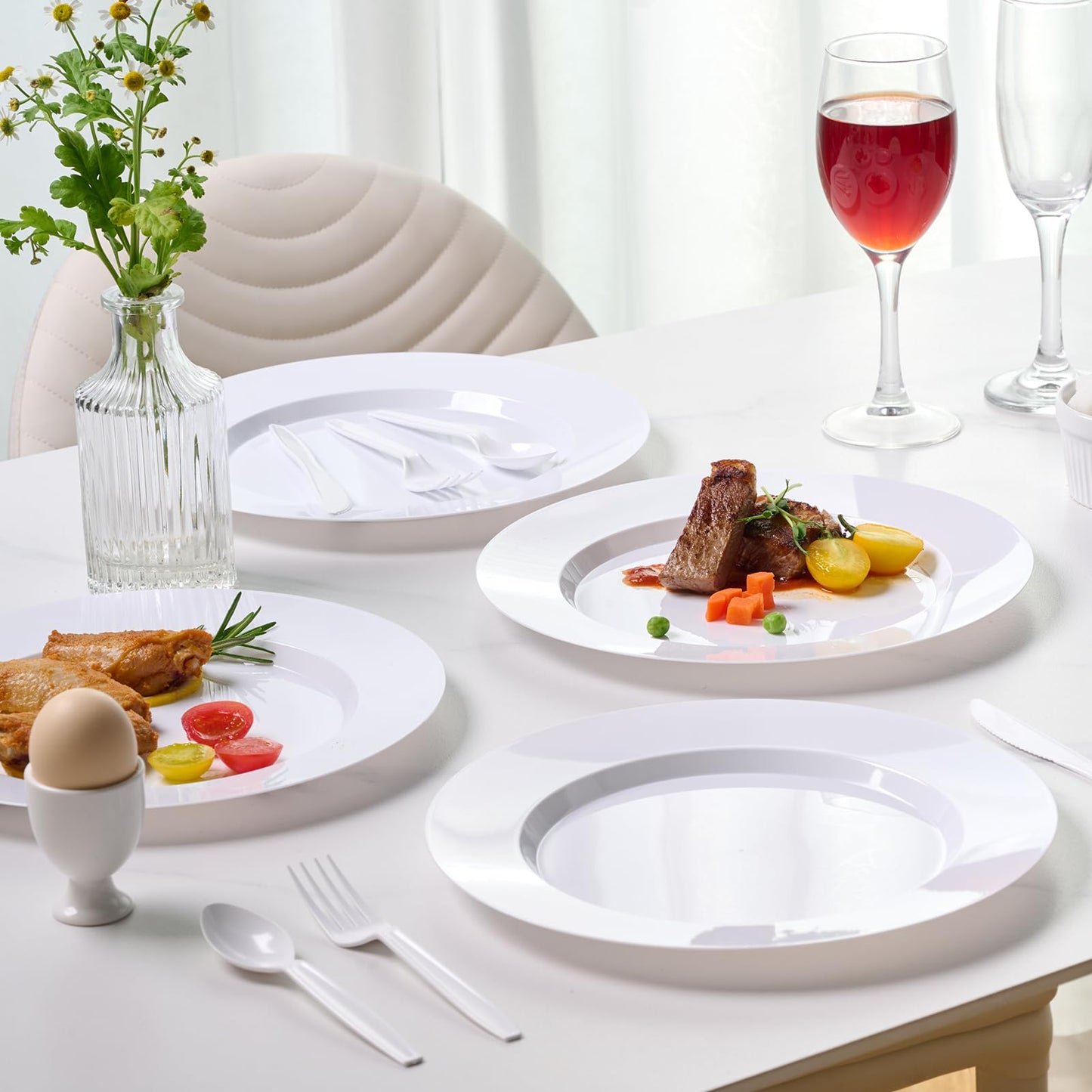 Assiettes jetables en plastique très résistantes