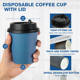 Multiple Size Blue, Gray Paper Coffee Cups Sets - Office & Cafe - LITOPAK - JOLLYCHEF