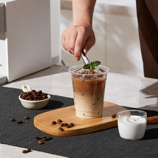 12oz/16 oz Clear Plastic Cups with Flat Slotted Lids - Juice & Smoothies - Jolly Party - JOLLYCHEF
