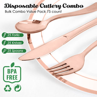 Rose Gold Plastic Knives, Forks & Spoons - Catering & Wedding - FOCUSLINE - JOLLYCHEF