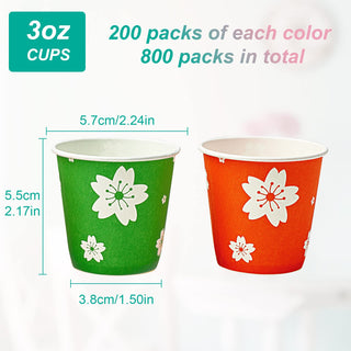 3oz Multicolor Flower Pattern Paper Dessert Cups - Party & Picnic - LITOPAK - JOLLYCHEF