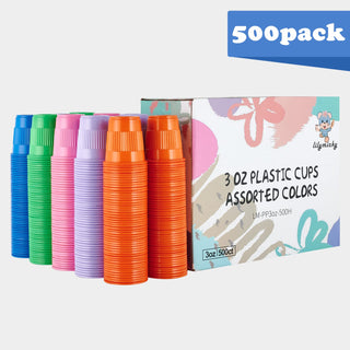 Multiple Sizes Assorted Color Textured Plastic Dessert Cups - Party & Bathroom Use - Lilymicky - JOLLYCHEF