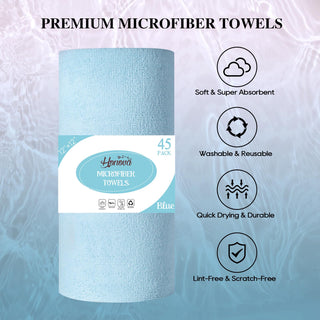 12inx12in Blue Tear Away Perforated Microfiber Cleaning Cloth - Kitchen & Car Cleaning - honova - JOLLYCHEF