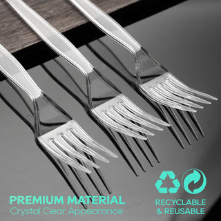 Clear Food - grade Plastic Cutlery - Party & Everyday Use - FOCUSLINE - JOLLYCHEF
