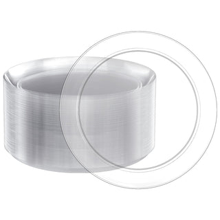 7in /10in Clear Plastic Plates - Wedding & Birthday Party - FOCUSLINE - JOLLYCHEF