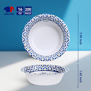 12/16/20oz Bulk Paper Bowls | Disposable Bowls for Steak, Pasta, Salad | Soak-Proof | Restaurant Supply