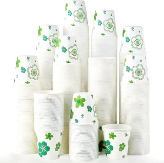 3oz Green Floral Rolled Rim Bathroom Cups - Picnic & Travel - JOLLY PARTY - JOLLYCHEF