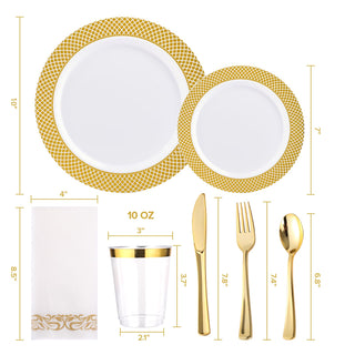 Gold Lace Rimmed Dinnerware Set - Halloween & Wedding - FOCUSLINE - JOLLYCHEF