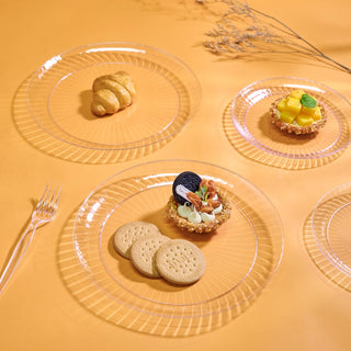7in/ 10in Clear Plastic Plates for Weddings & Birthday Parties - FOCUSLINE - JOLLYCHEF