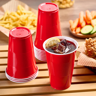12oz/ 16oz Red Anti - Slip Plastic Beer Cups - Party & Game - Lilymicky - JOLLYCHEF